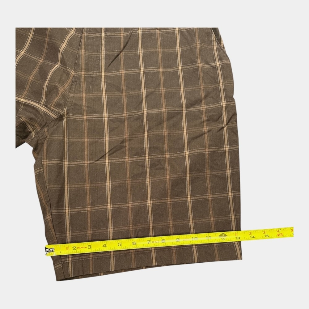 Subculture Men's Plaid Shorts Size 36 Brown Tan Classic Fit - Picture 6 of 7